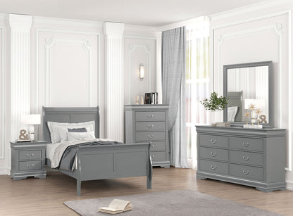 Louis Philippe Gray Transitional Youth Bedroom Set