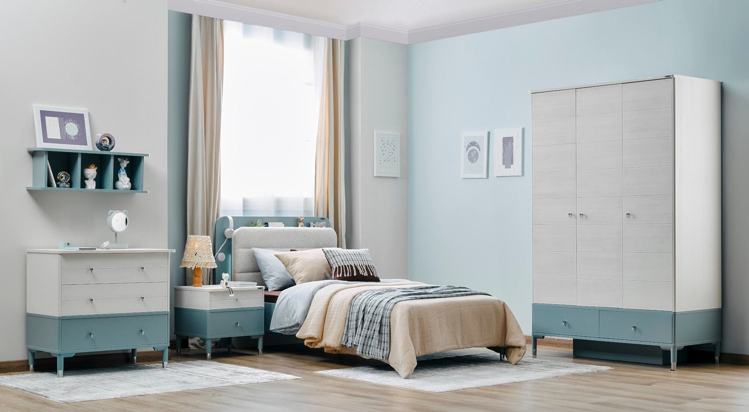 Marin Kids Room Set (Twin Bed &amp;  Study Desk &amp;  Nightstand)