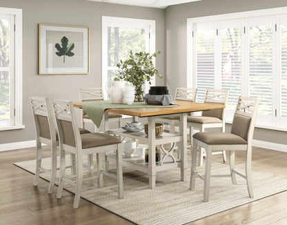 Maribelle Light Oak/Gray 7-Piece Counter Height Set from Homelegance - Luna Furniture