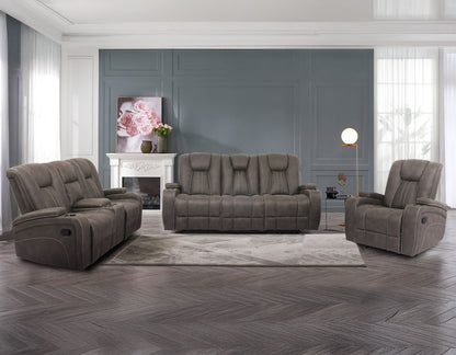 Marlow 3-Piece Sand Vegan Leather Manual Reclining Set