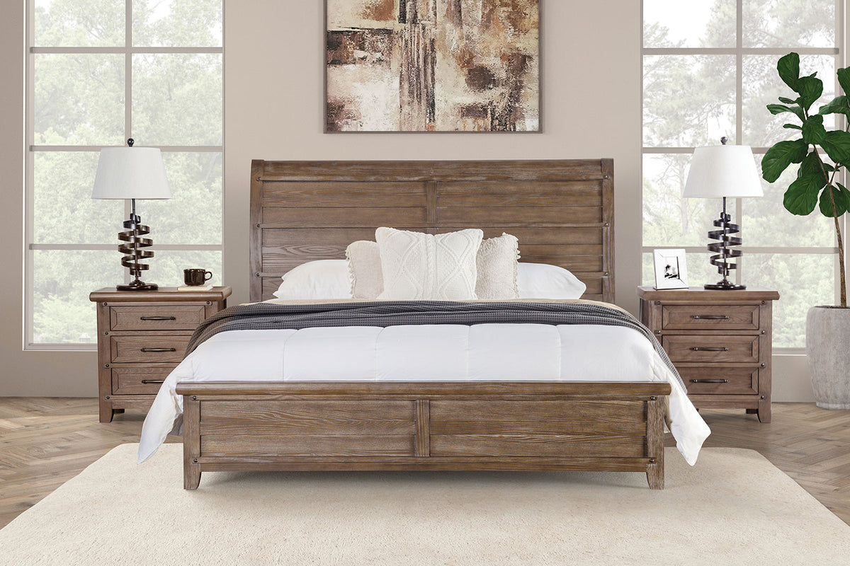 Merthyr Brown Transitional Bedroom Set