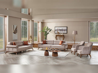 Mia 4-pieces (2 Sofa &amp; 2 Chair) Livingroom Set in Beige