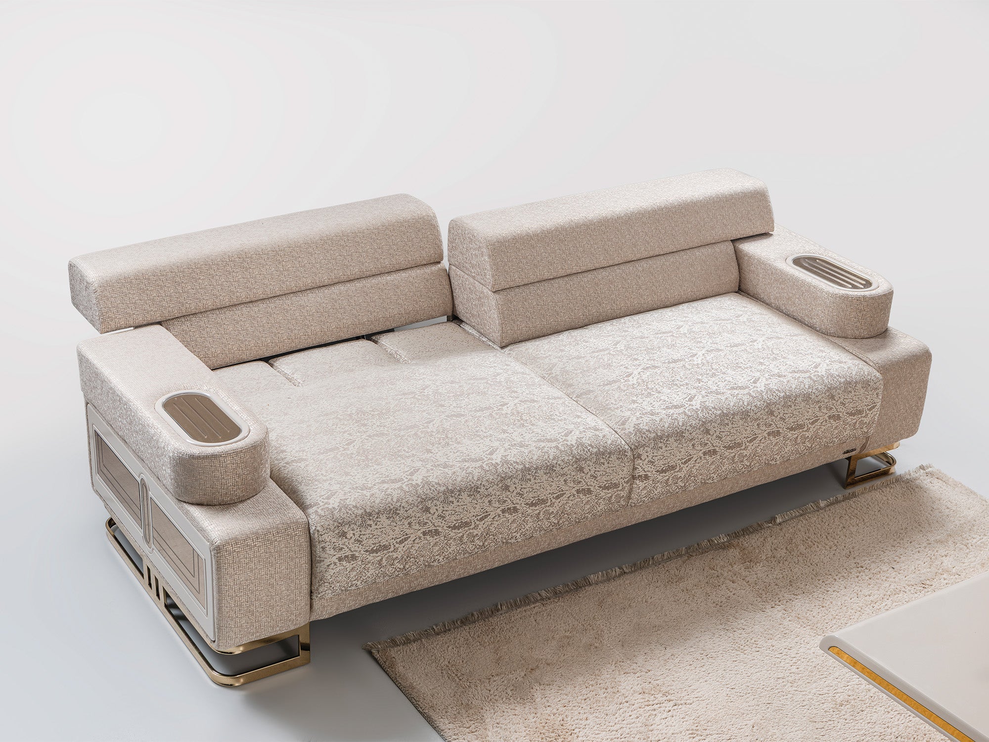 Monza Convertible Sofa in Cream
