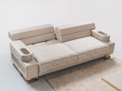 Monza Convertible Sofa in Cream