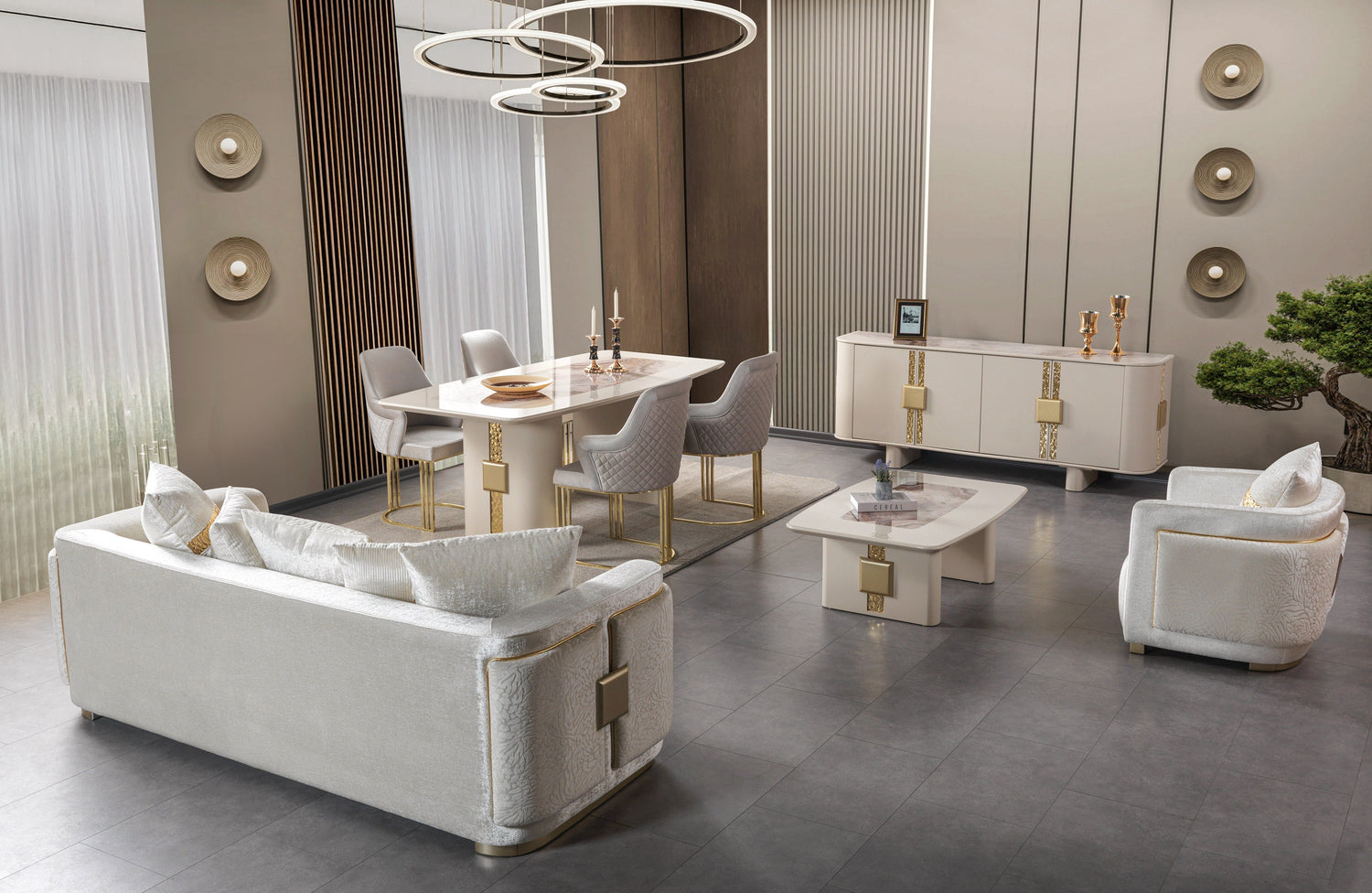Carlina Ivory High-Gloss Coffee Table