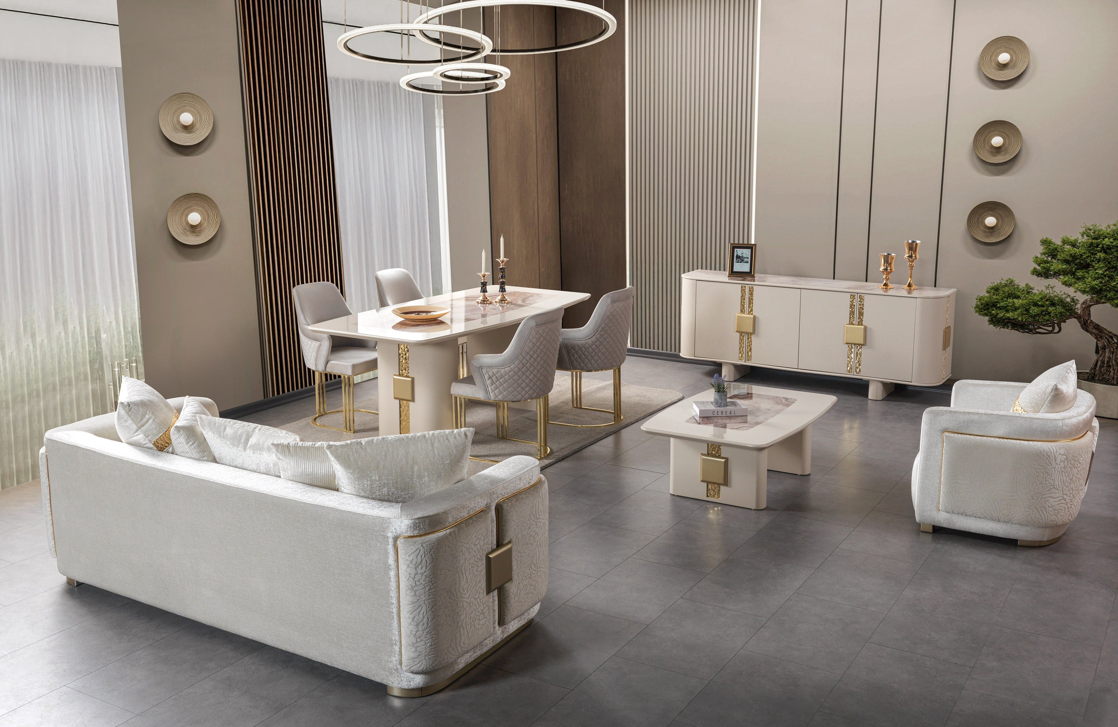 Carlina Ivory High-Gloss Coffee Table