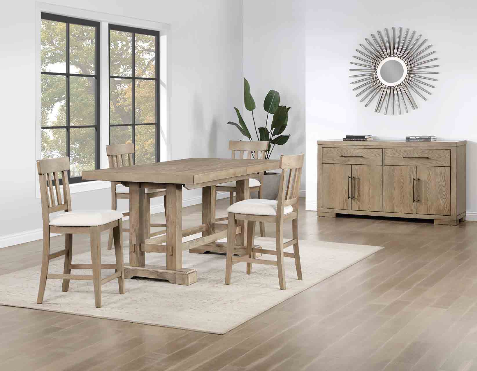 Napa 5-Piece Counter Dining Set, Sand(Table &amp; 4 Counter Chairs)