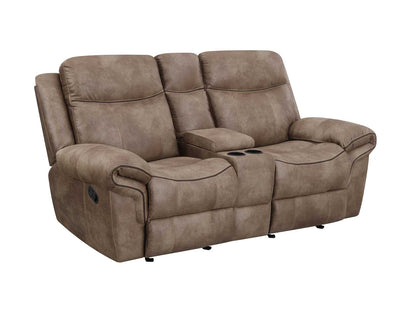 Nashville Cocoa Manual Glider Recliner Console Loveseat
