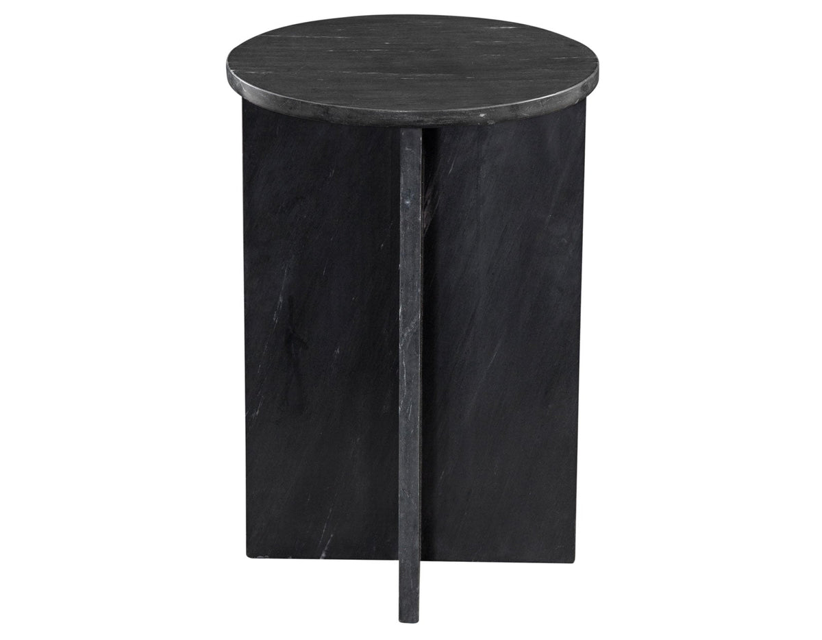 Niki Solid Black Marquina Marble Accent Table