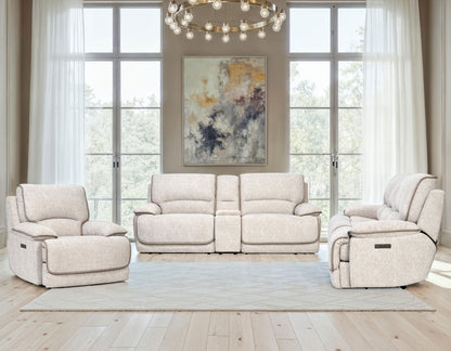 Olsen 3-Piece Dual-Power Reclining Set, Dove – Sofa, Loveseat, Recliner