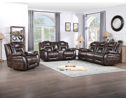 Oportuna Coffee 3-Piece Dual Power Reclining Living Room Set