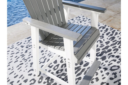 Transville Gray/White Outdoor Counter Height Dining Table with 4 Barstools -  Ashley - Luna Furniture