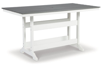 Transville Gray/White Outdoor Counter Height Dining Table with 4 Barstools -  Ashley - Luna Furniture