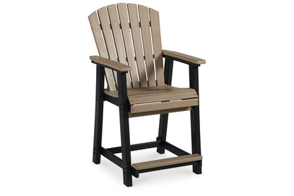 Fairen Trail Black/Driftwood Outdoor Counter Height Dining Table with 4 Barstools -  Ashley - Luna Furniture