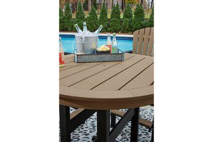 Fairen Trail Black/Driftwood Outdoor Counter Height Dining Table with 2 Barstools -  Ashley - Luna Furniture