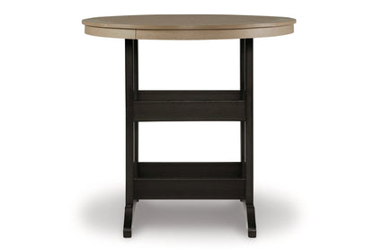 Fairen Trail Black/Driftwood Outdoor Counter Height Dining Table with 2 Barstools -  Ashley - Luna Furniture