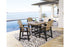 Fairen Trail Black/Driftwood Outdoor Counter Height Dining Table with 4 Barstools -  Ashley - Luna Furniture