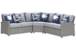 Naples Beach Light Gray 3-Piece Outdoor Sectional -  Ashley - Luna Furniture