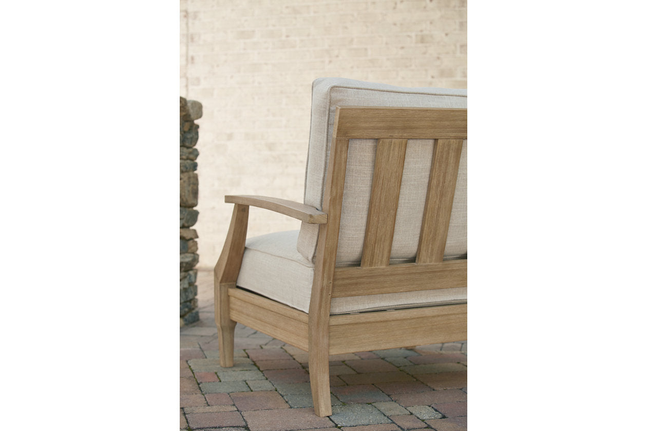 Clare View Beige Outdoor Sofa, Loveseat and Lounge Chair -  Ashley - Luna Furniture