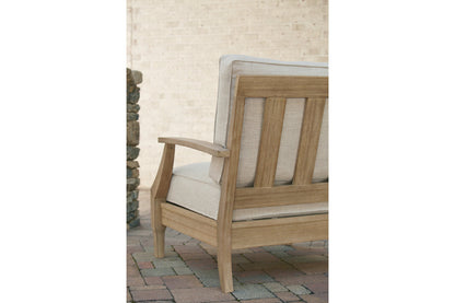 Clare View Beige Outdoor Loveseat and 4 Lounge Chairs -  Ashley - Luna Furniture