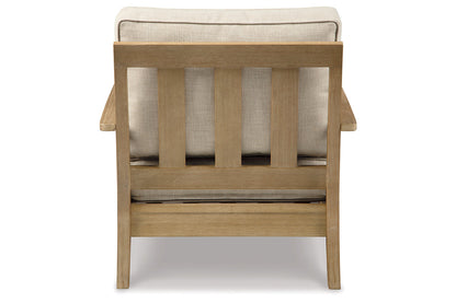 Clare View Beige Outdoor Loveseat and 4 Lounge Chairs -  Ashley - Luna Furniture