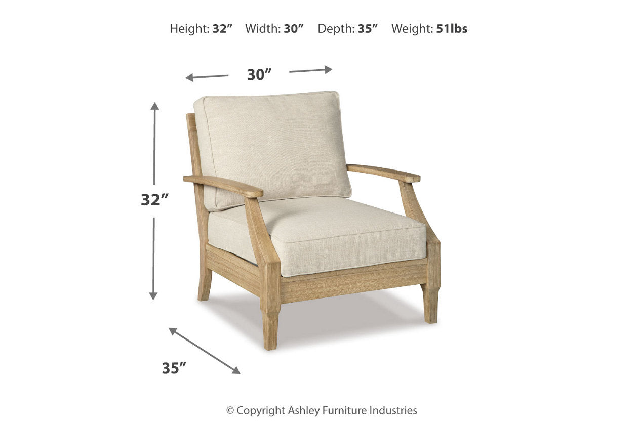 Clare View Beige Outdoor Loveseat and 4 Lounge Chairs -  Ashley - Luna Furniture