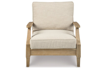 Clare View Beige Outdoor Sofa, Loveseat and Lounge Chair -  Ashley - Luna Furniture