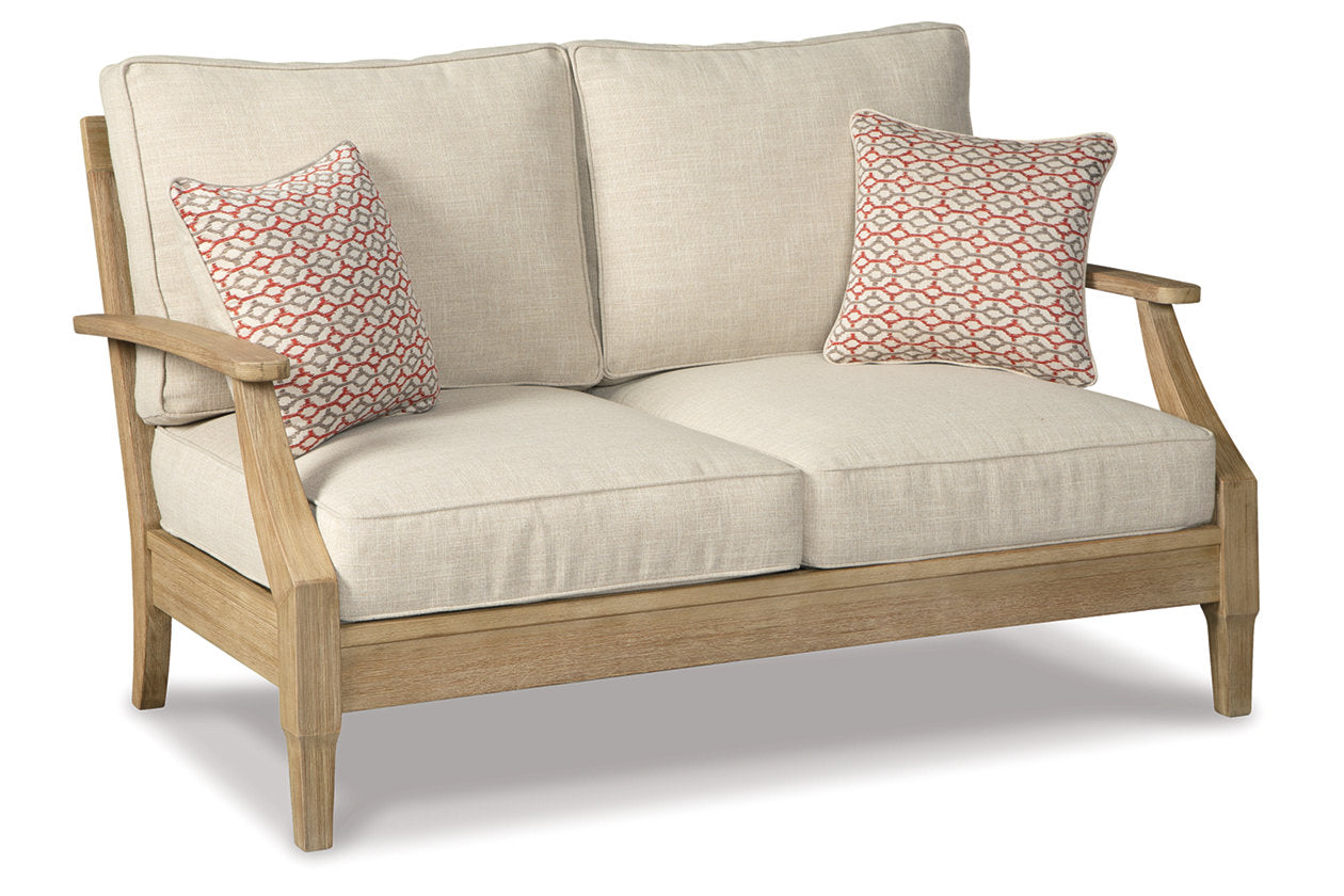 Clare View Beige Outdoor Sofa, Loveseat and Lounge Chair -  Ashley - Luna Furniture