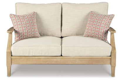 Clare View Beige Outdoor Sofa, Loveseat and Lounge Chair -  Ashley - Luna Furniture
