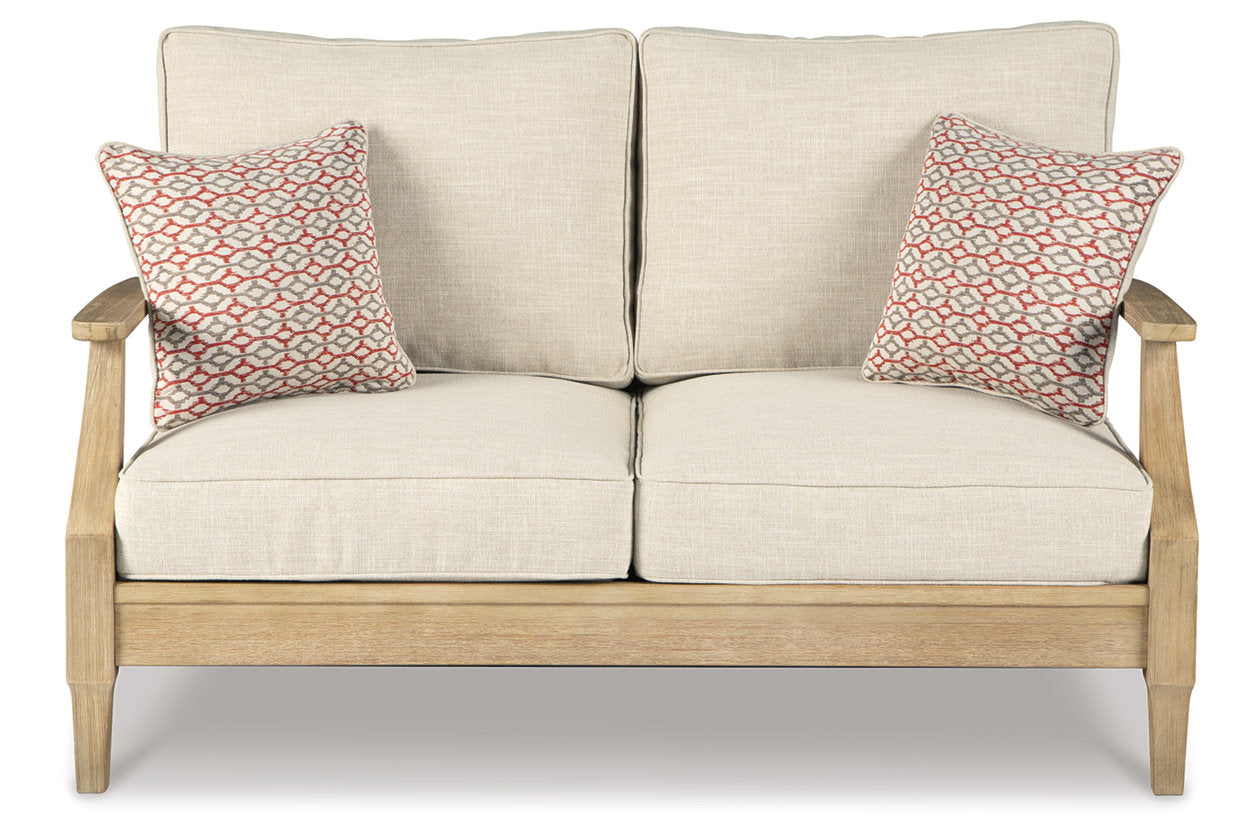 Clare View Beige Outdoor Loveseat and 4 Lounge Chairs -  Ashley - Luna Furniture