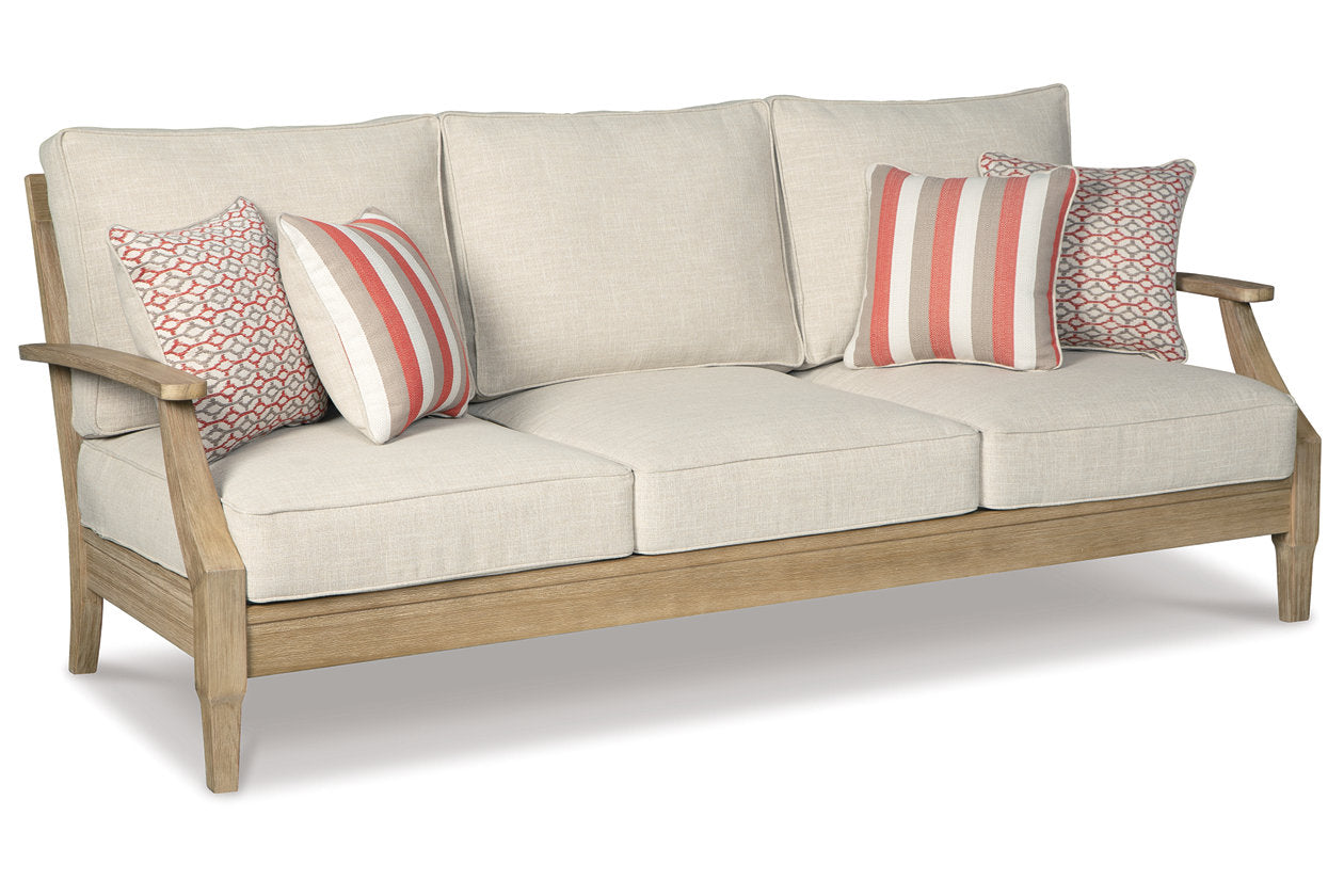 Clare View Beige Outdoor Sofa, Loveseat and Lounge Chair -  Ashley - Luna Furniture