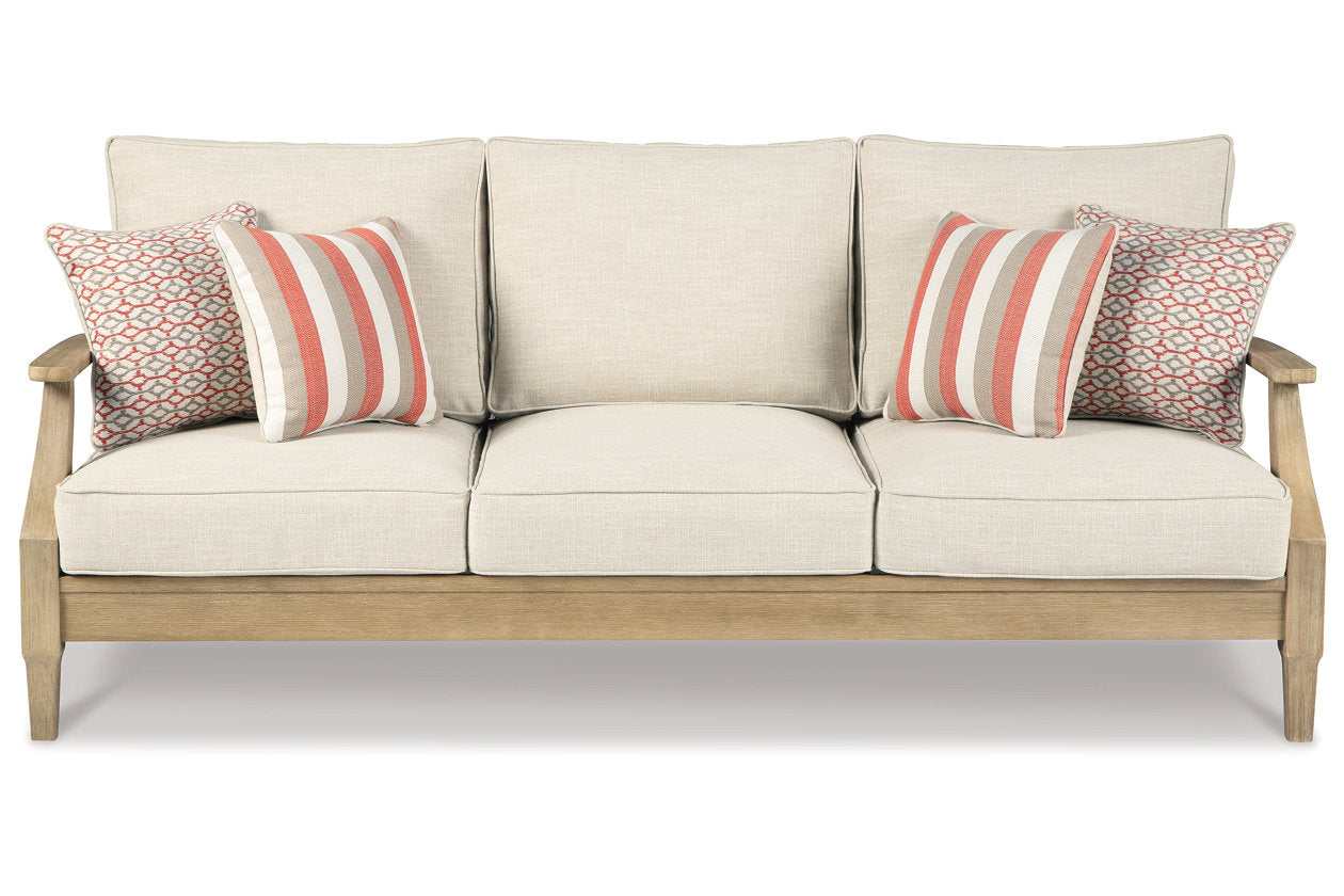 Clare View Beige Outdoor Sofa, Loveseat and Lounge Chair -  Ashley - Luna Furniture