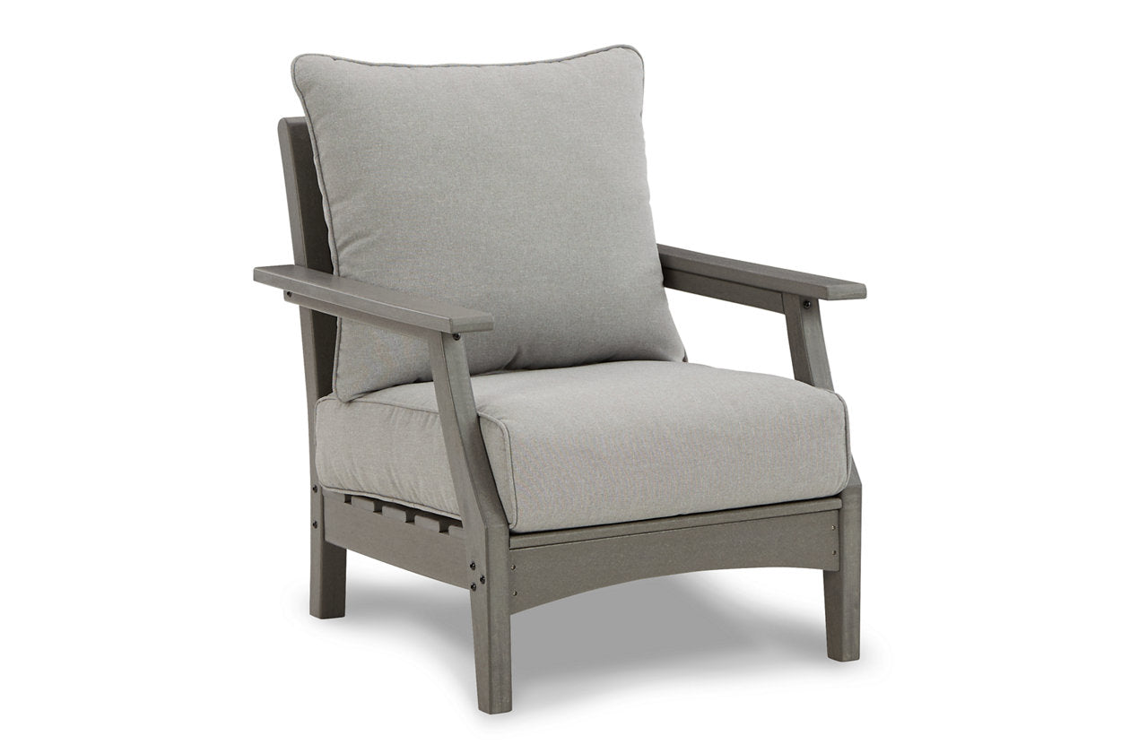Visola Gray Outdoor Sofa, 2 Lounge Chairs and Coffee Table -  Ashley - Luna Furniture
