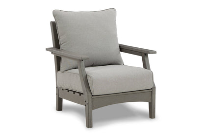 Visola Gray Outdoor Sofa, 2 Lounge Chairs and Coffee Table -  Ashley - Luna Furniture