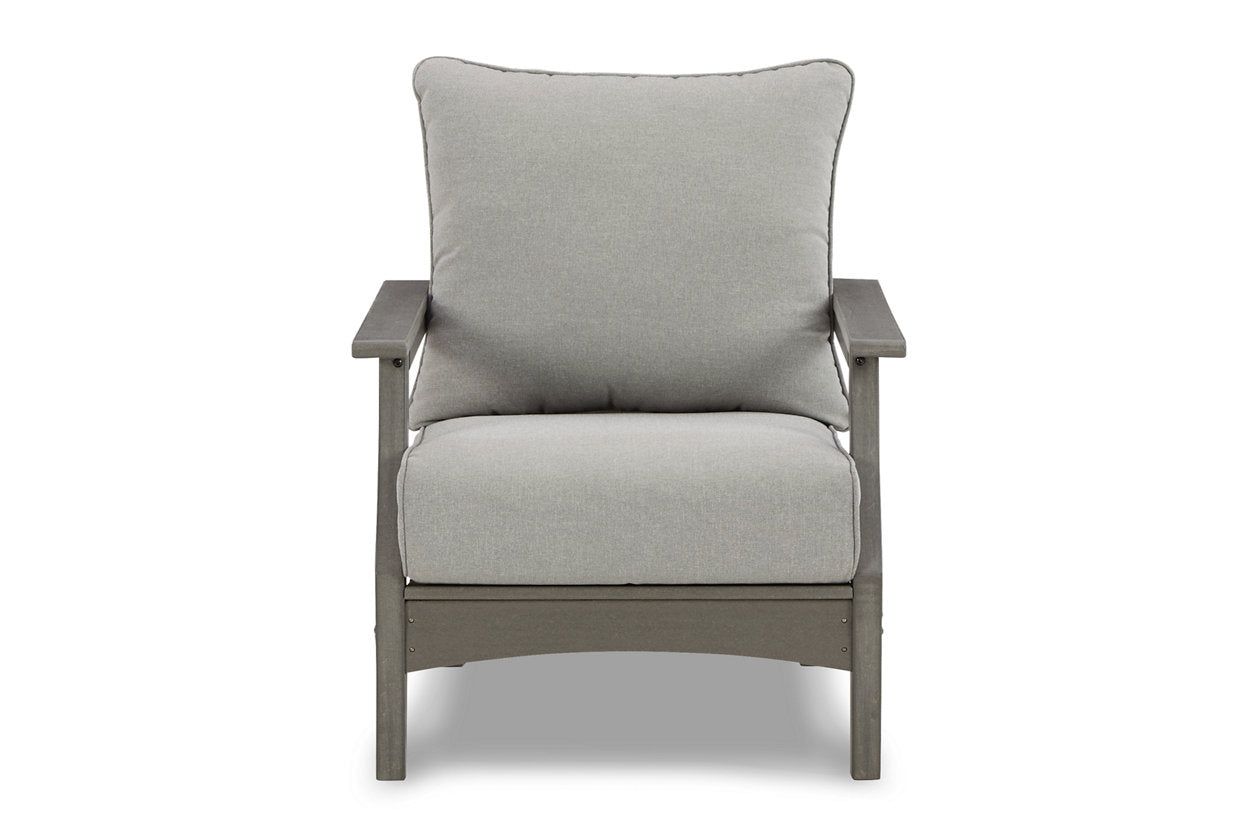 Visola Gray Outdoor Sofa, 2 Lounge Chairs and Coffee Table -  Ashley - Luna Furniture