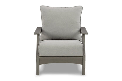 Visola Gray Outdoor Sofa, 2 Lounge Chairs and Coffee Table -  Ashley - Luna Furniture