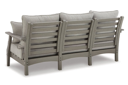 Visola Gray Outdoor Sofa, 2 Lounge Chairs and Coffee Table -  Ashley - Luna Furniture