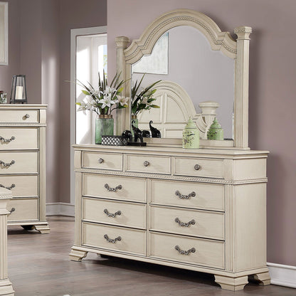 Pamphilos Antique White Traditional Bedroom Set