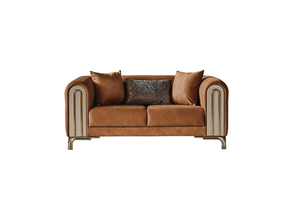 Paris Stationary Loveseat in Brown