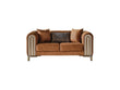 Paris Stationary Loveseat in Brown