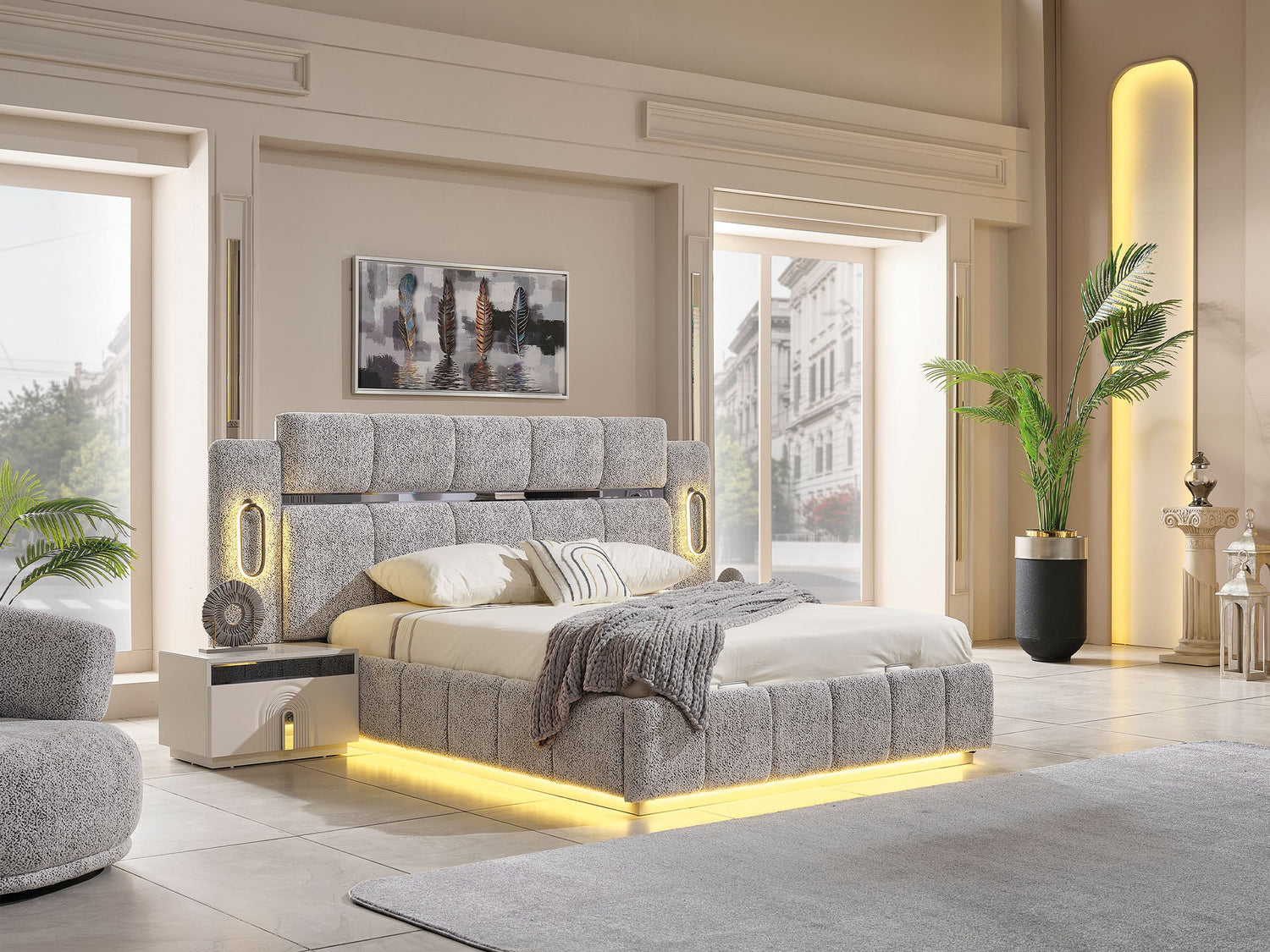 Parma Queen Bed Frame With Headboard