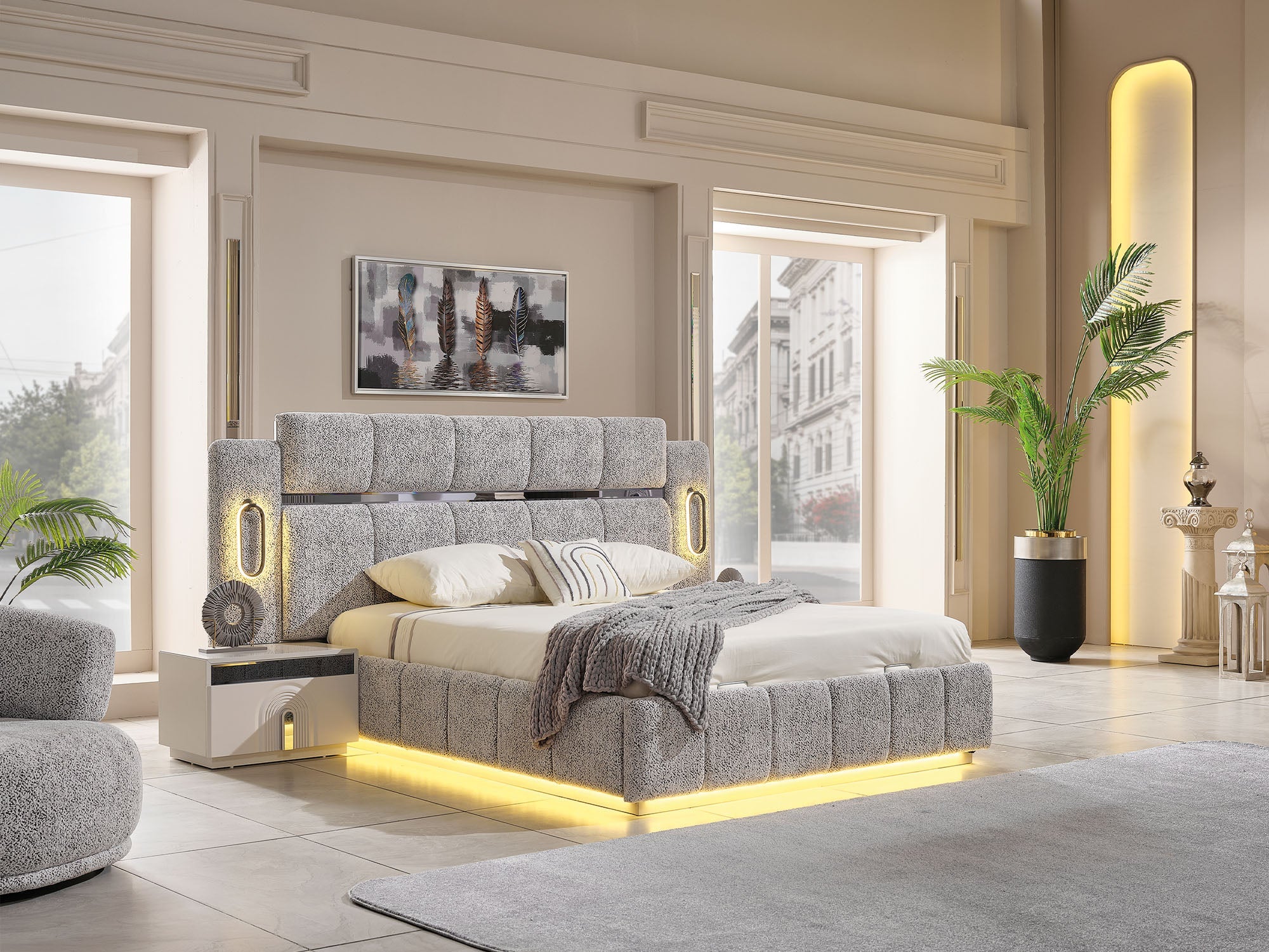 Parma Queen Bed Frame With Headboard
