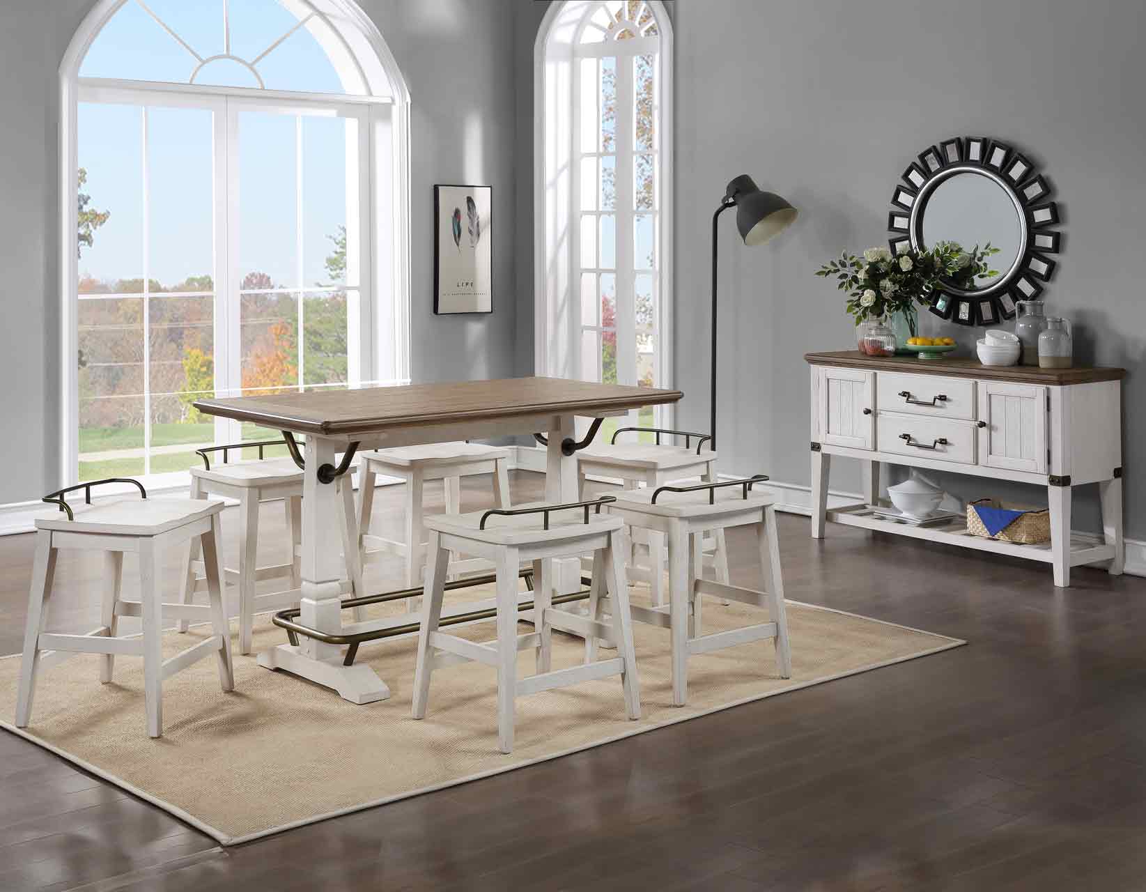 Pendleton Ivory/Honey Oak Counter Height Dining Set