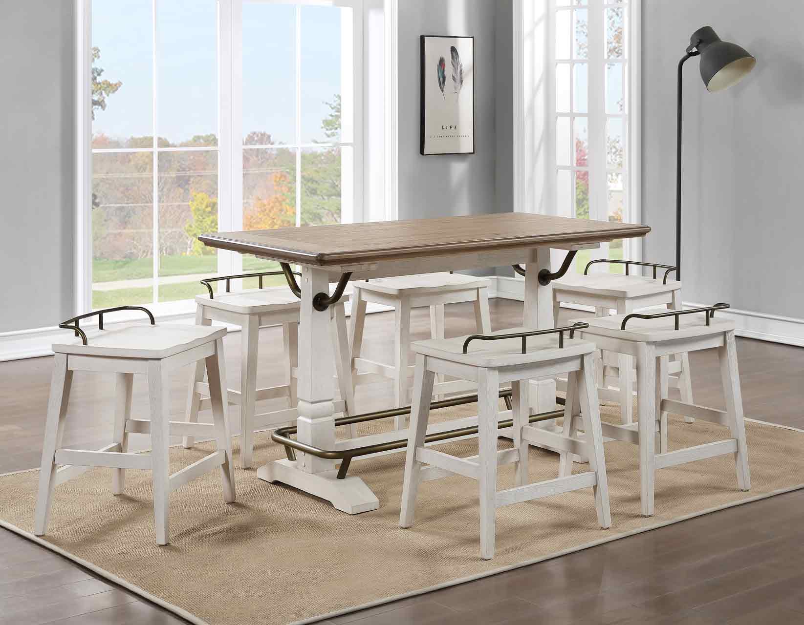 Pendleton Ivory/Honey Oak Counter Height Dining Set