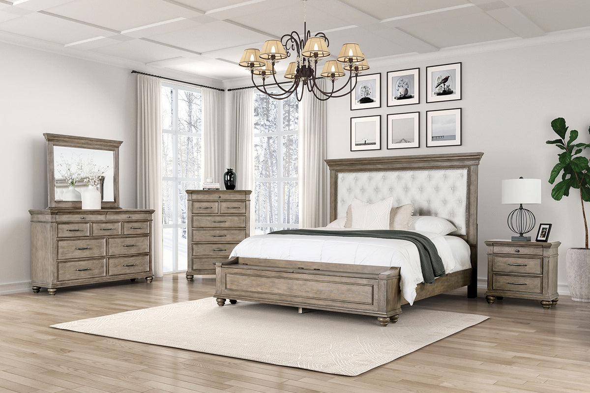 Philomath Aged Oak Transitional Storage Bedroom Set