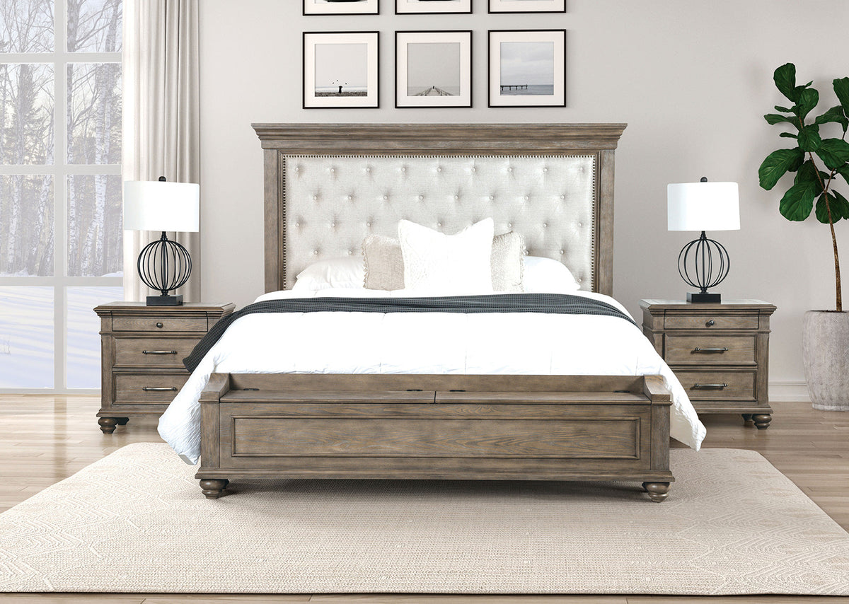 Philomath Aged Oak Transitional Storage Bedroom Set
