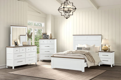 Pinetop White/Dark Brown Modern Farmhouse Youth Bedroom Set