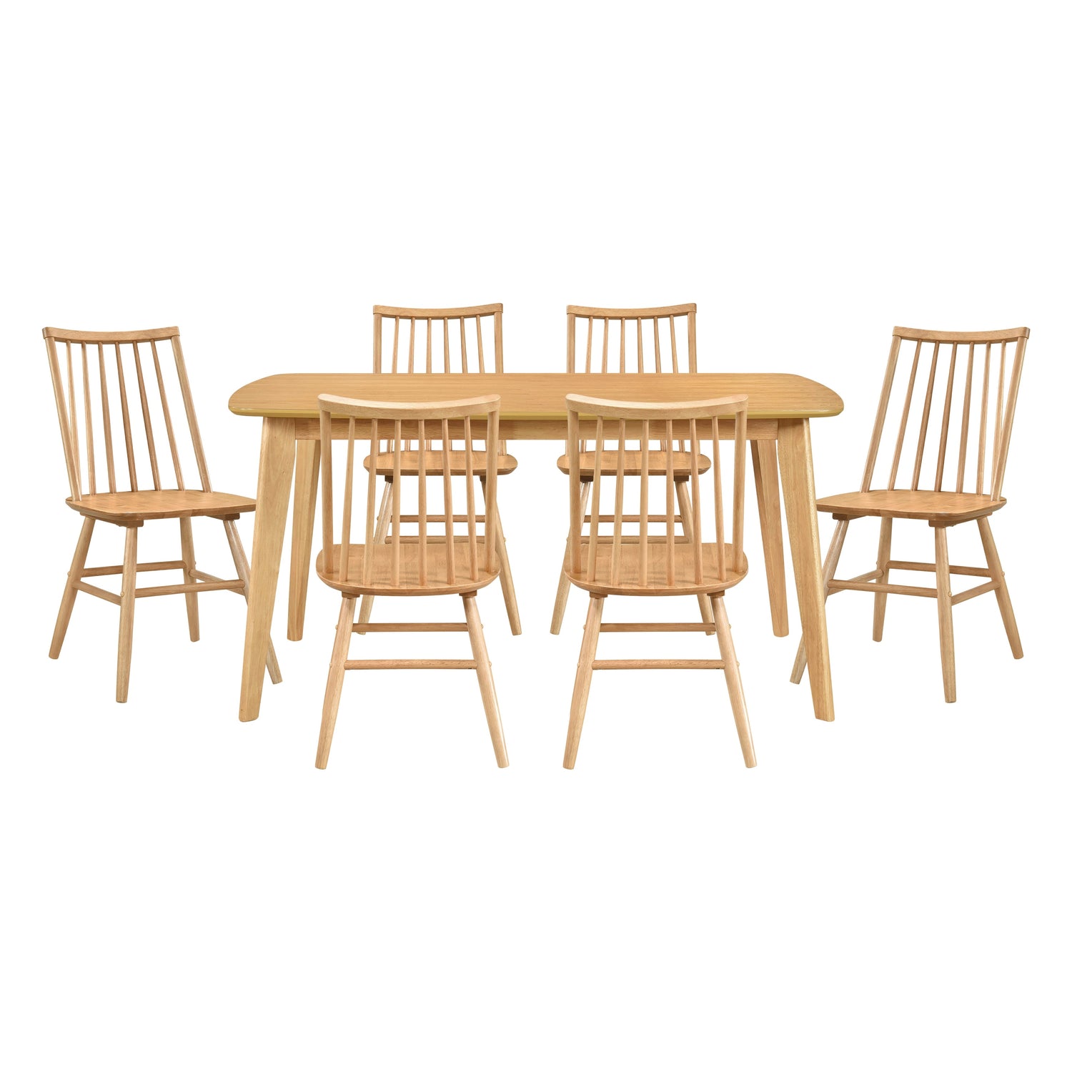 Pratter Natural Oak 7-Piece 59" Dining Table from Homelegance - Luna Furniture