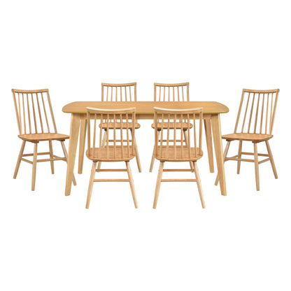 Pratter Natural Oak 7-Piece 59" Dining Table from Homelegance - Luna Furniture