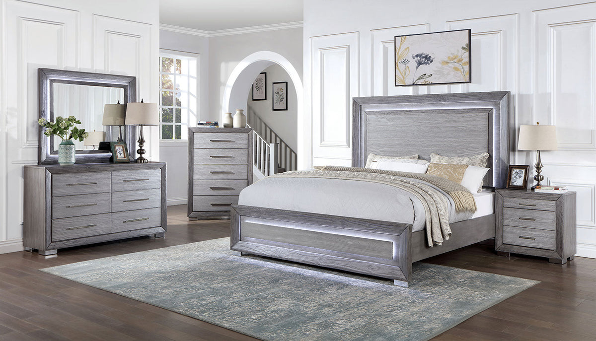 Raiden Gray Transitional Bedroom Set